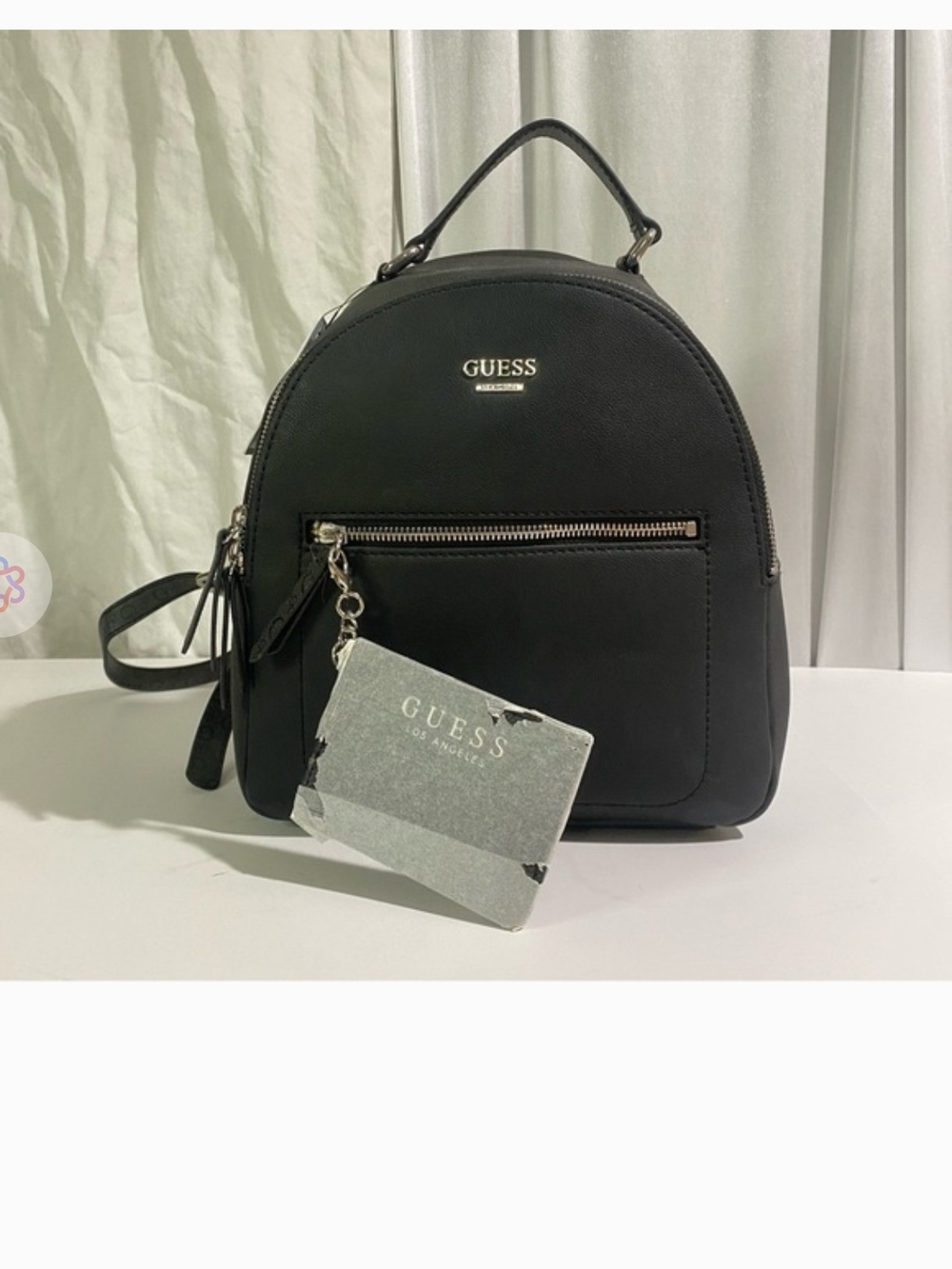 GUESS Black Mini Backpack - Sleek Everyday Crossbody Bag